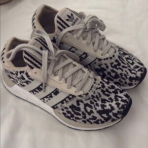Adidas Black and White Patterned Sneakers
